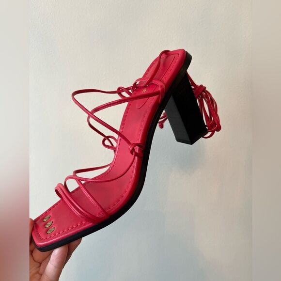 Frame  WOMEN'S LE DOHENY ANKLE-WRAP LEATHER Heel SANDALS NWT - Picture 6 of 12